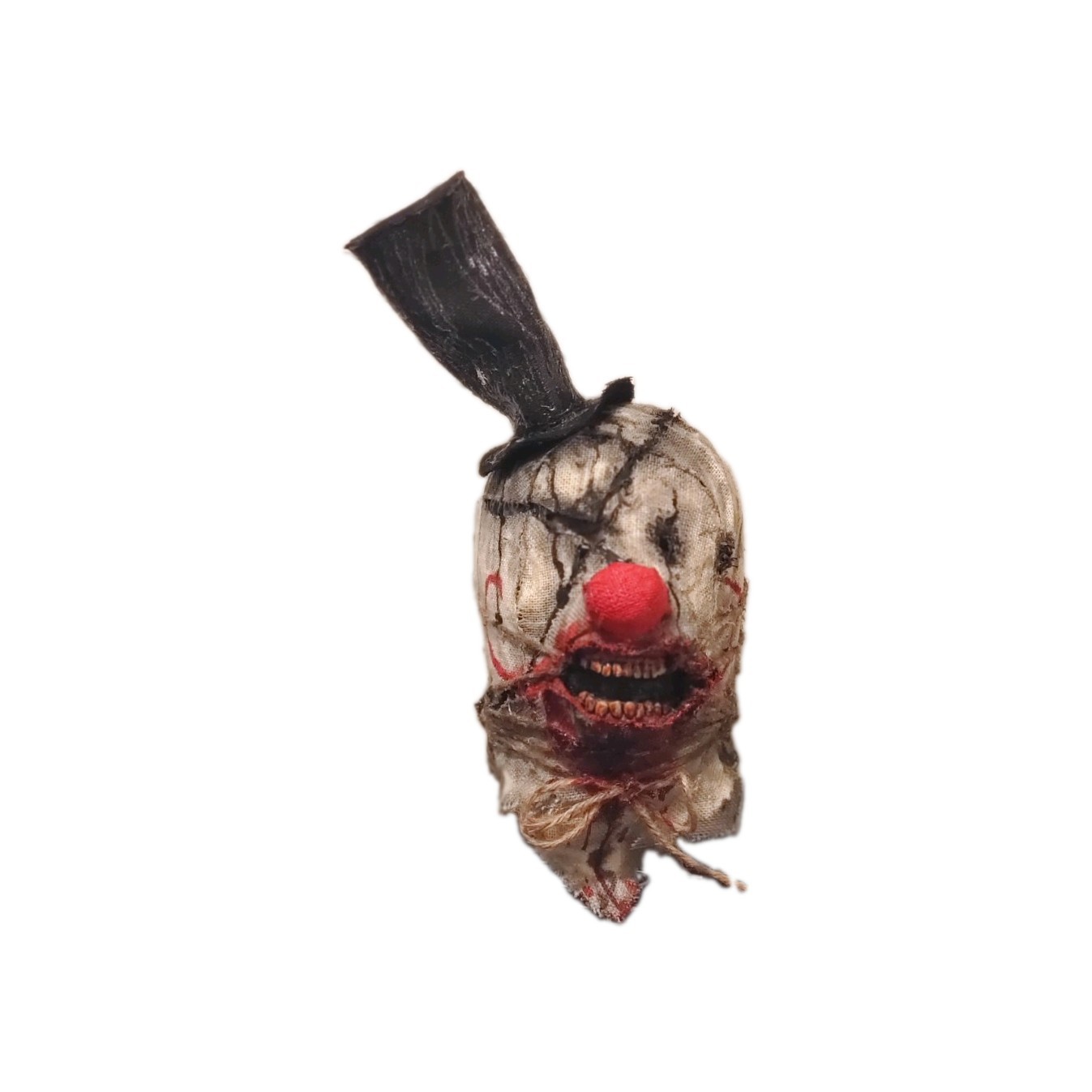 Burlap Clown Mask OOAK Hand Painted  Halloween Mask