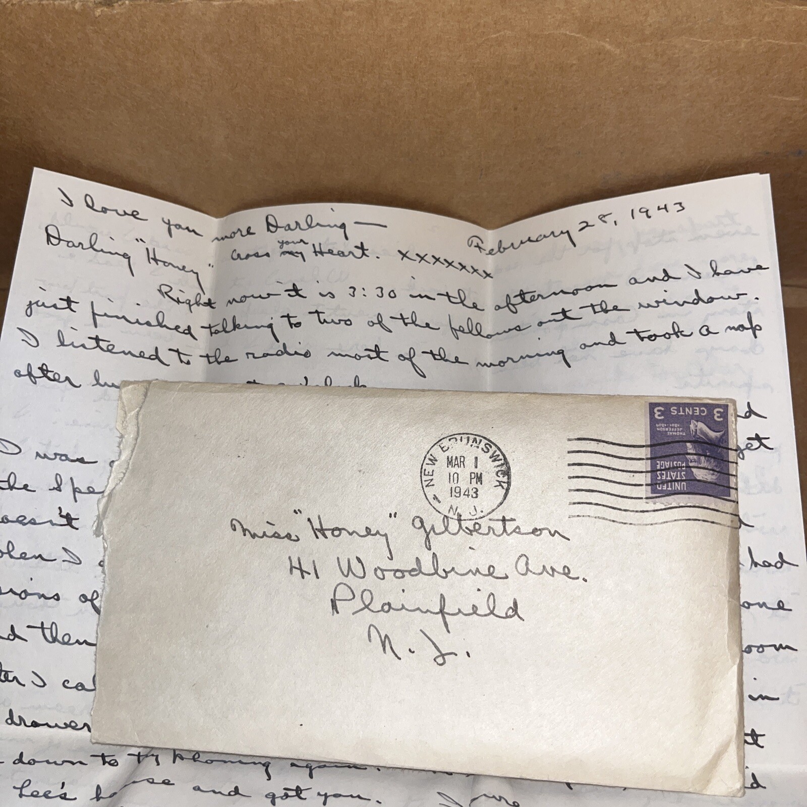 1943 Love Letter from Rutgers University Infirmary During Quarantine Jack Benny