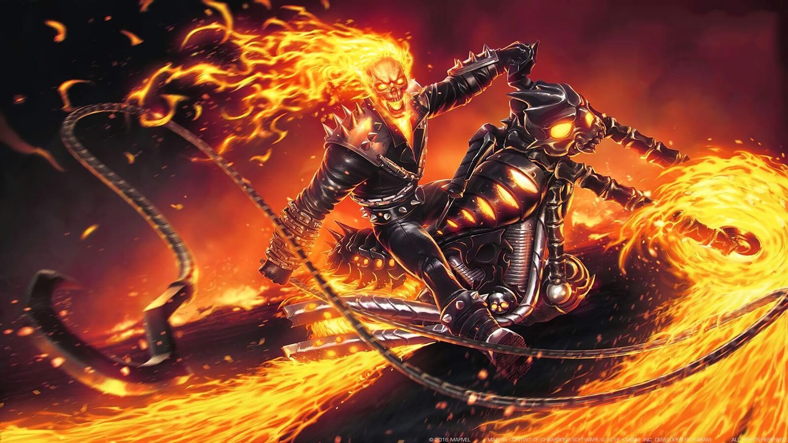 Ghost Rider Motorcycle Flaming Comics Art - Metal Print - 20cmx30cm  999900442