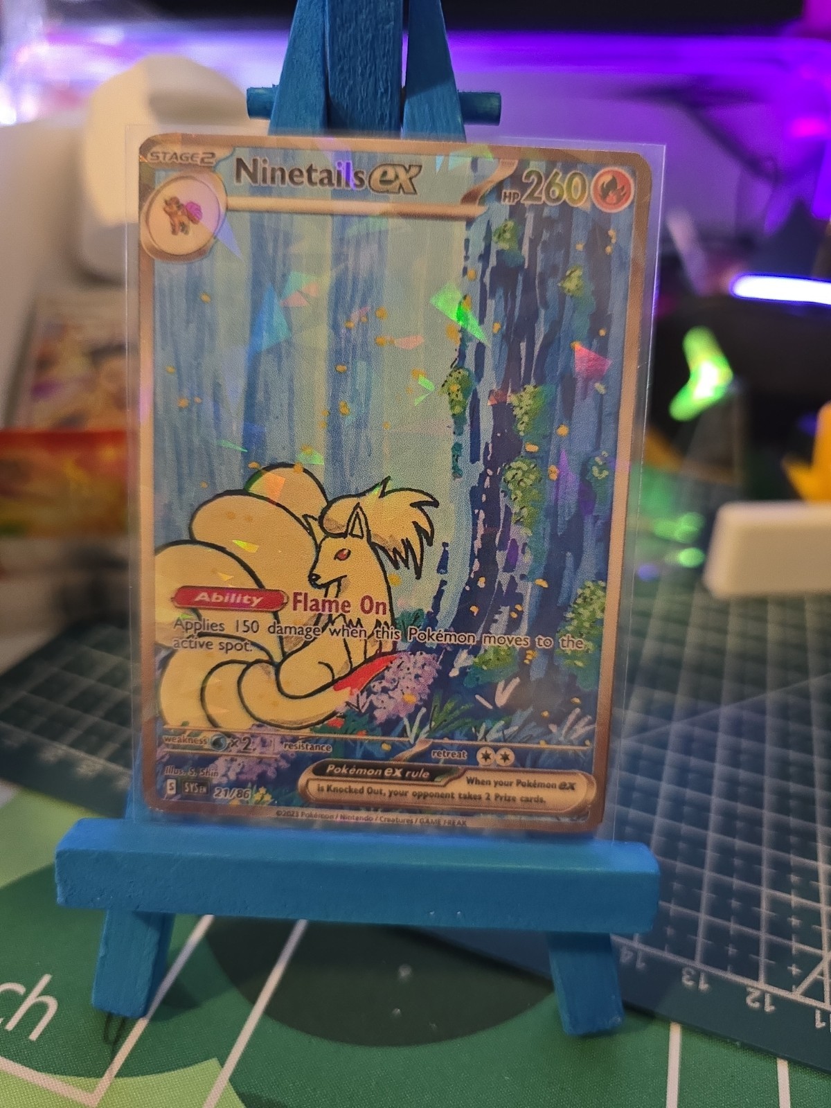 Custom Fanart Pokémon Ninetails Cracked Ice Holo 121/86