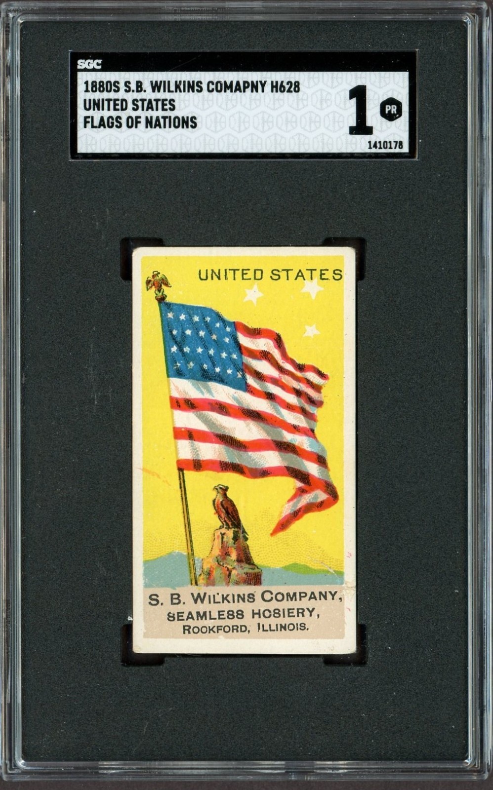 1880s S.B. Wilkins Company H628 Flags Of Nations (SGC 1 Pr) United States