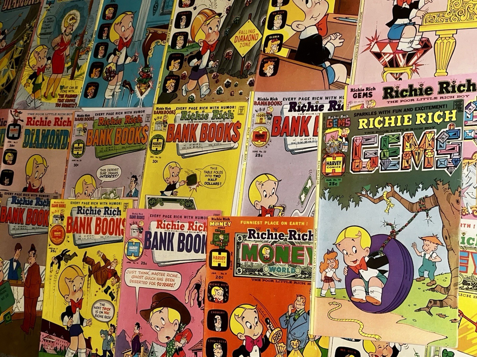 Vintage Richie Rich & Harvey Comic Book Mixed Titles Lot of 80 Bronze Age $
