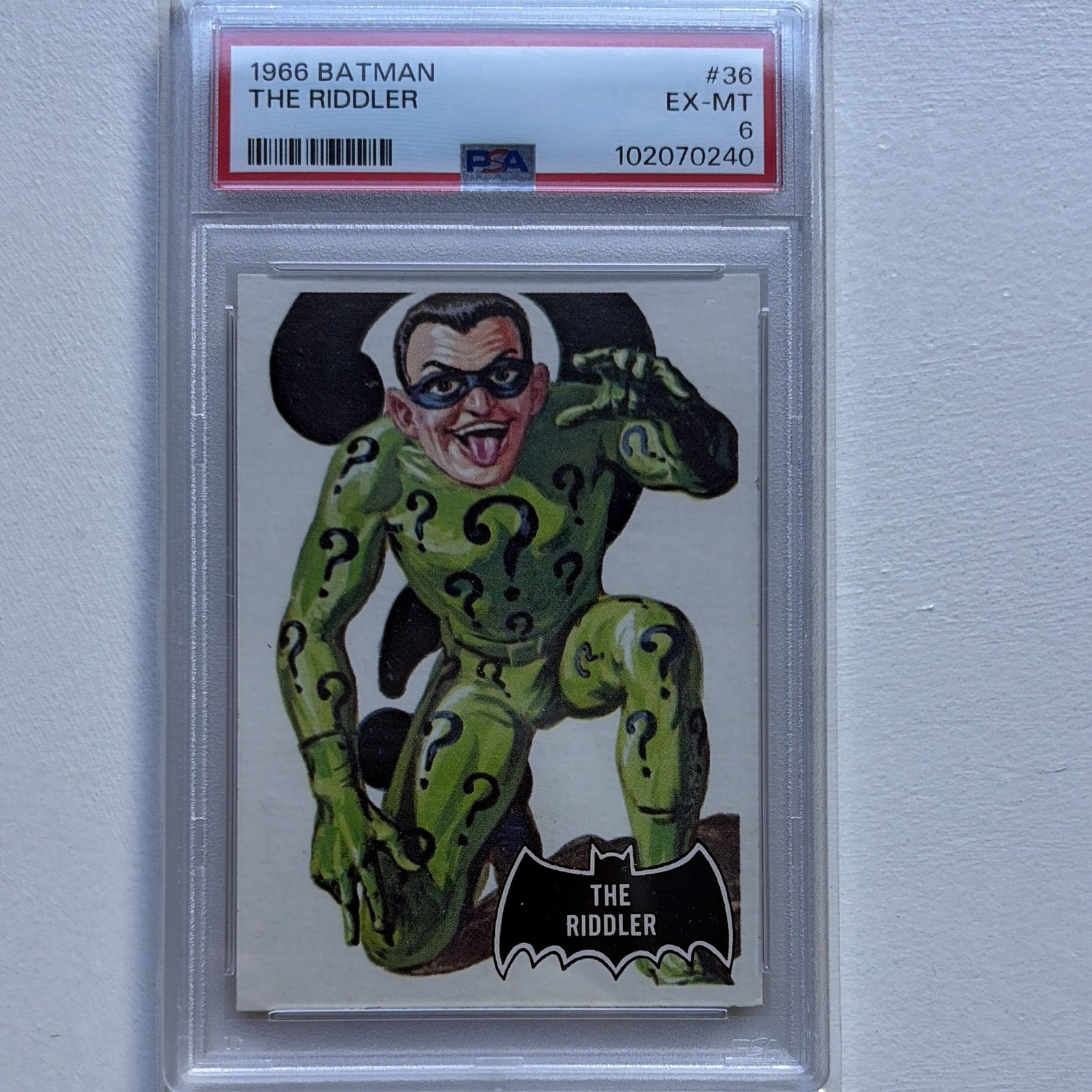1966 Topps Batman #36 The Riddler Trading Card PSA 6 EX-MT