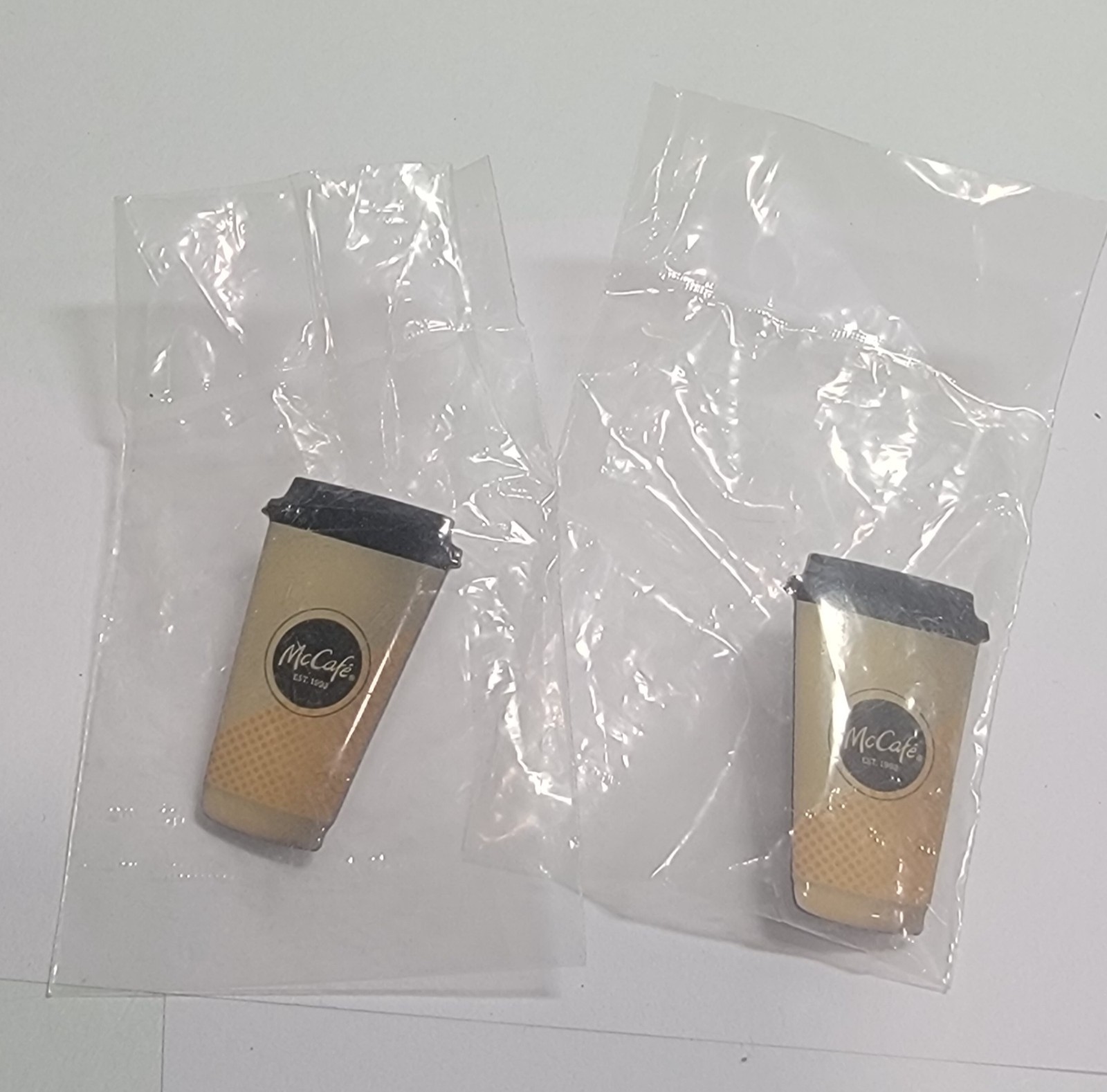 McDonalds McCafe Coffee Cup Employee Uniform Lapel Pins Lot of 2