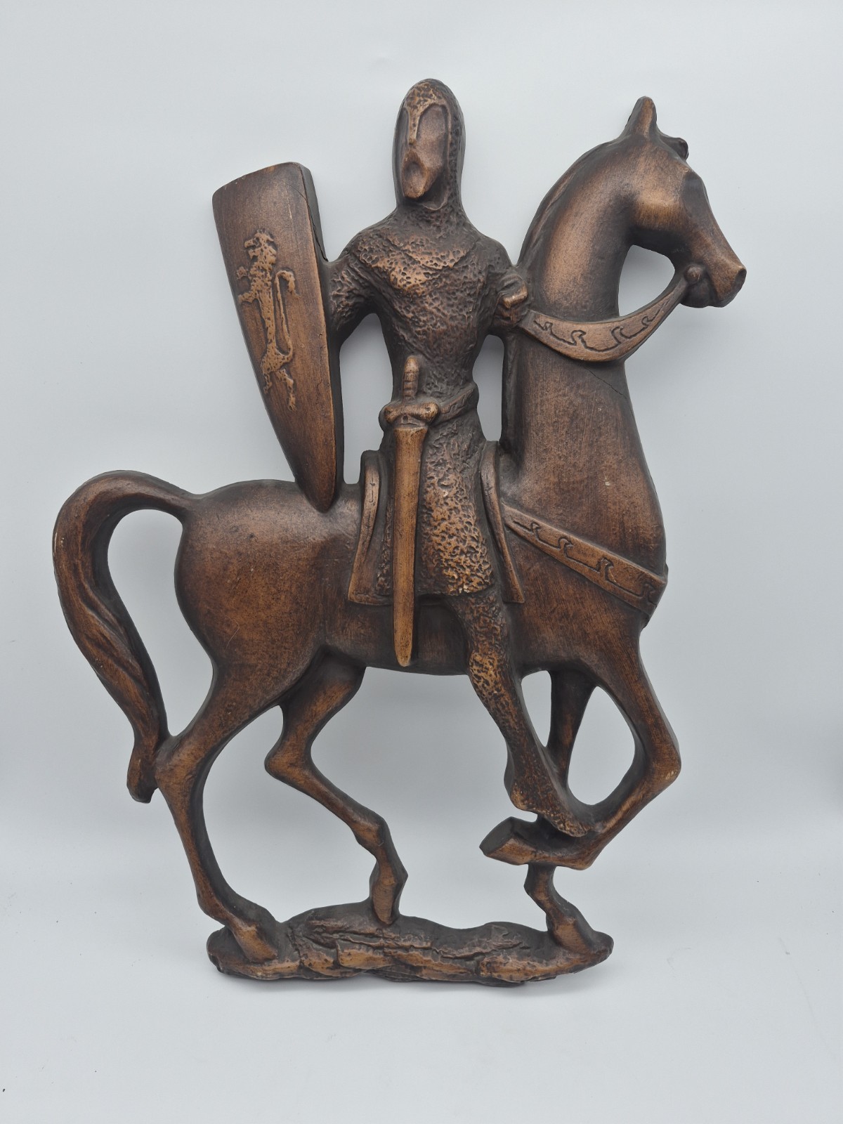 VINTAGE 70s Corinthian Medieval Knight Viking Wall Hanging 16\