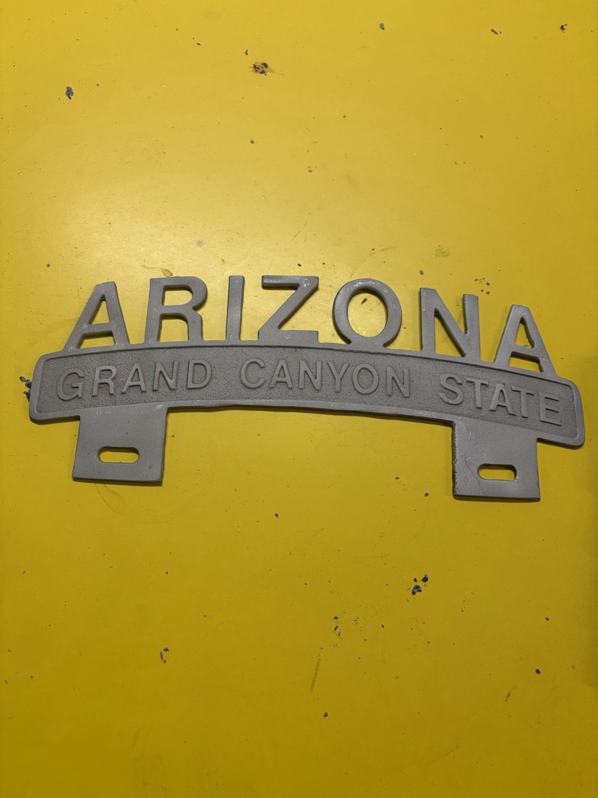 Arizona License Plate Topper  Attachment Fresh cast aluminum re-pop 