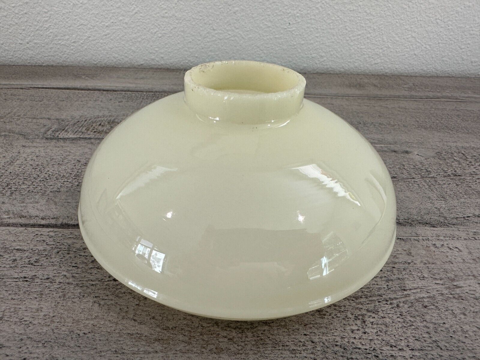 Vintage Soft Yellow Glass Lamp Globe Shade Hurricane Unique Color