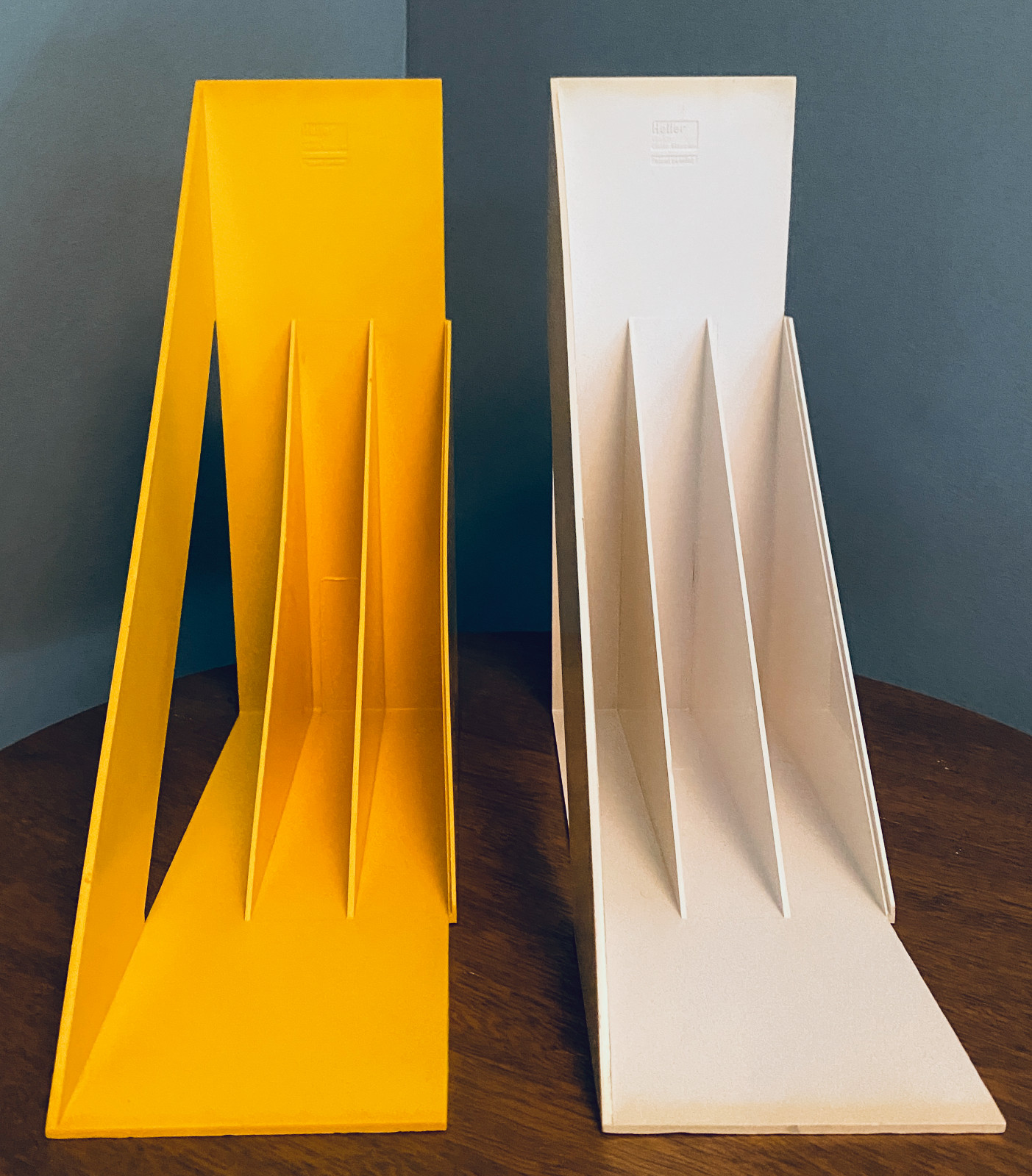 Vintage 1970s - Heller Giotto Stoppino Record Holder - Yellow & White - Lot of 2