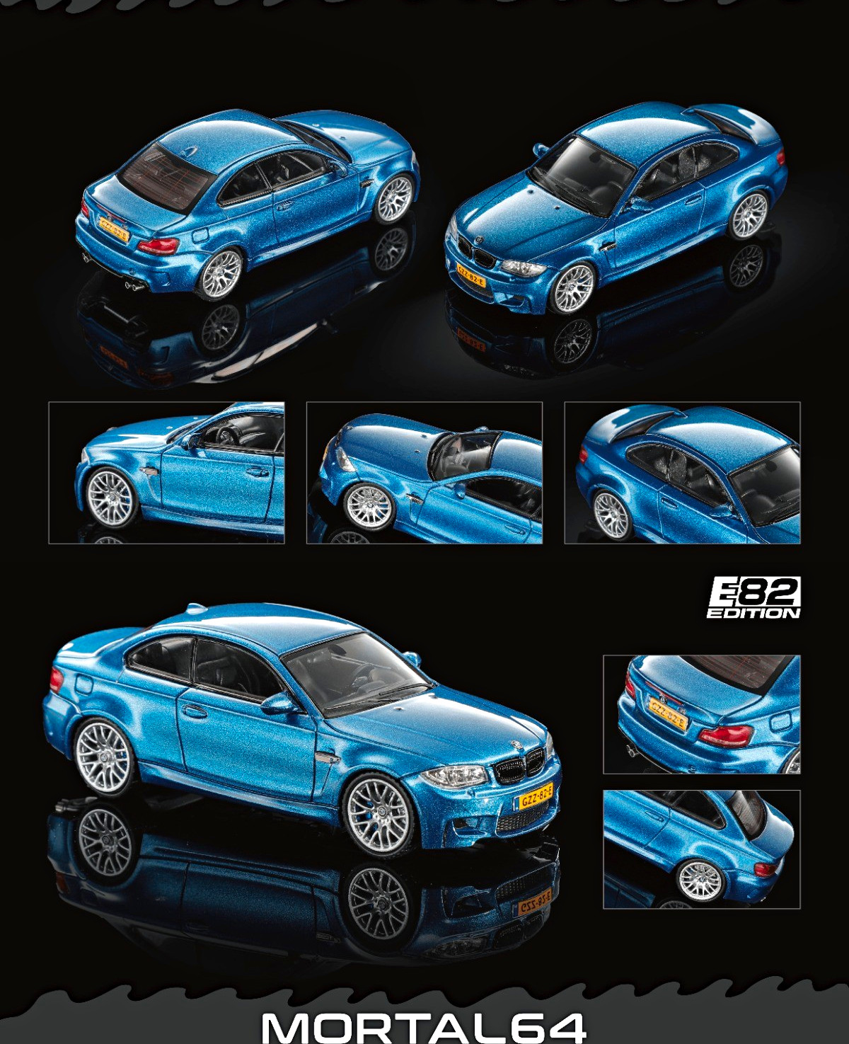MORTAL64 BMW 1M Coupe E82 Edition 1:64 Diecast Model Car Blue