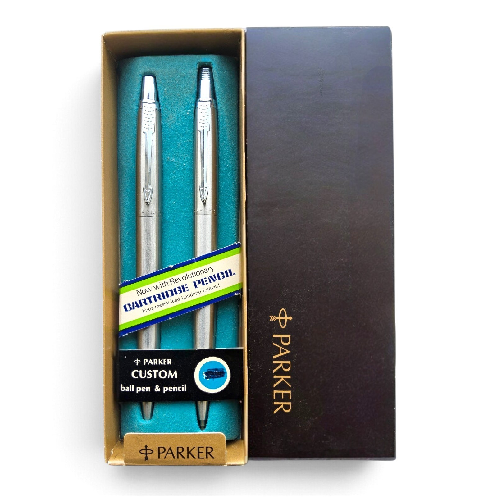 Vintage Parker Jotter Stainless Steel Pen & Mechanical Pencil 1967 NOS