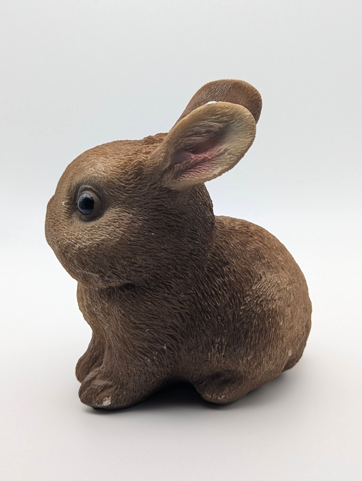 Bunny Rabbit Figurine Easter Decoration Big Eyes Textured Resin Realistic