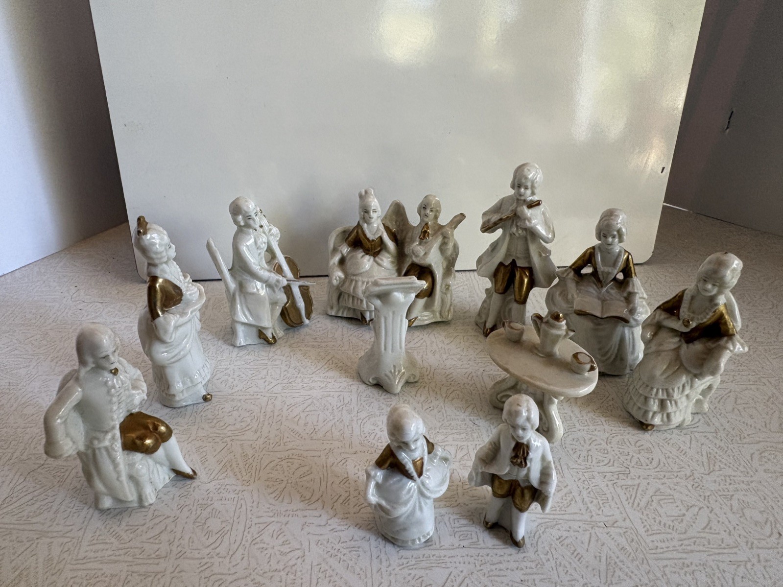 Rare Antique German Porcelain Orchestra  11-Piece  Set.Incised Marks Flawless)