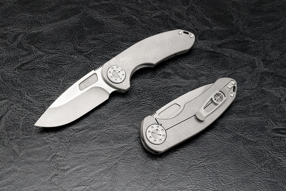 Curtiss Knives F3 Medium Slicer Non Flipper Knife SW Blade w/ Ti HDL STD Slim