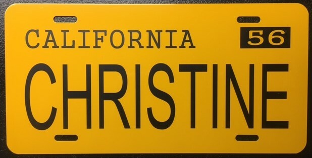 CHRISTINE 1958 Plymouth Fury License Plate Stephen King Thriller Movie Classic