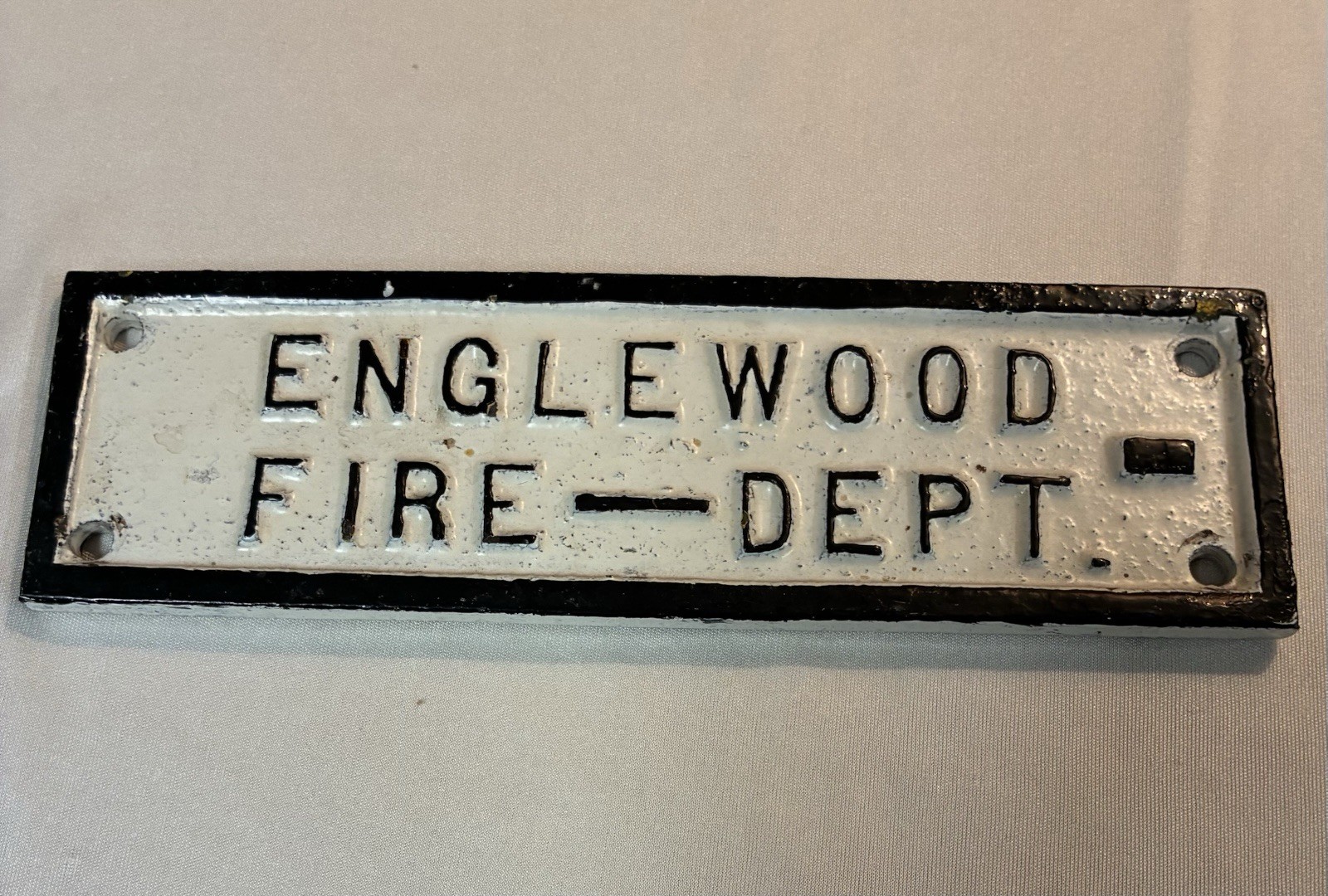 vintage metal Englewood Fire department sign
