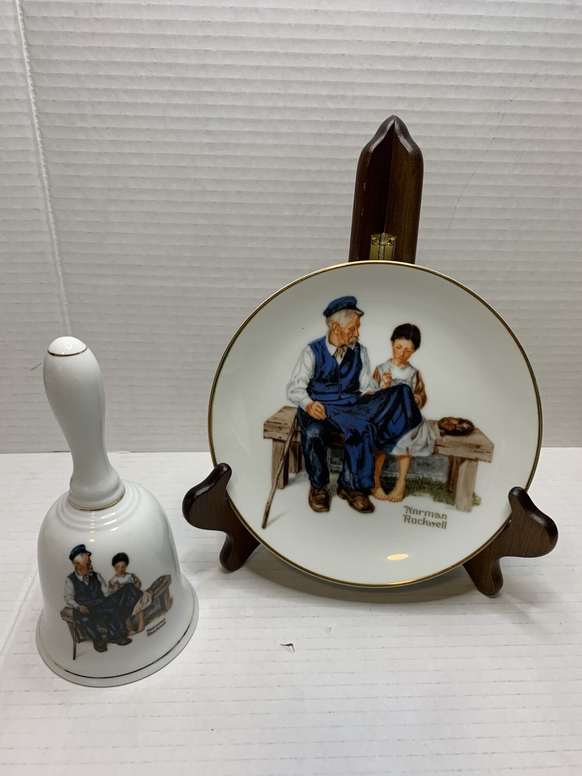 Vintage Norman Rockwell Plate & Bell Bundle The Lighthouse Keeper\'s Daughter