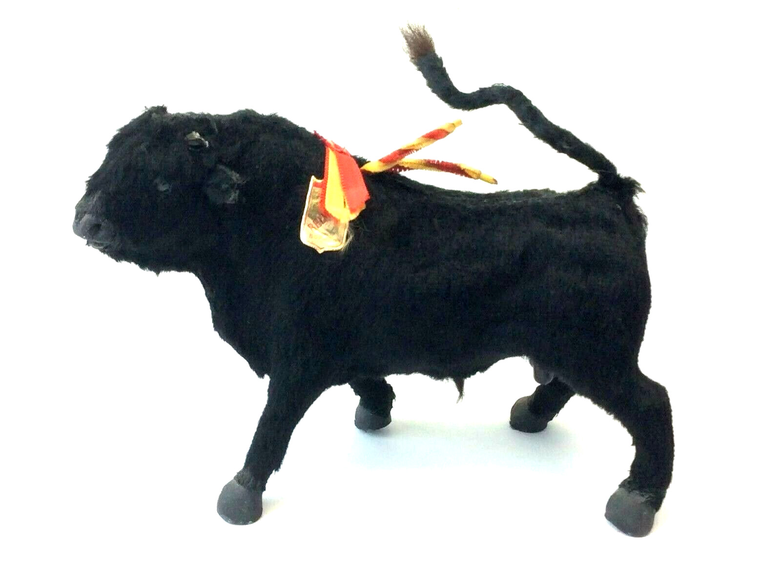 Vintage Used Damaged Belmonte Espana Spain Bullfighter Black Bull Figure 