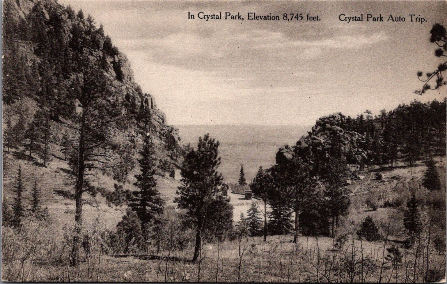 Crystal Park Auto Trip Colorado Springs CO Scenic Mountain View Postcard