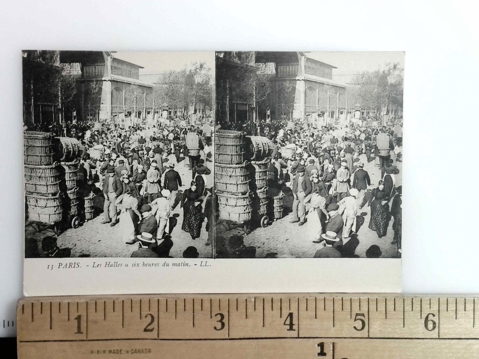 Paris Les Halles Market Stereoview Léon & Lévy LL 1905 France Carte Postale