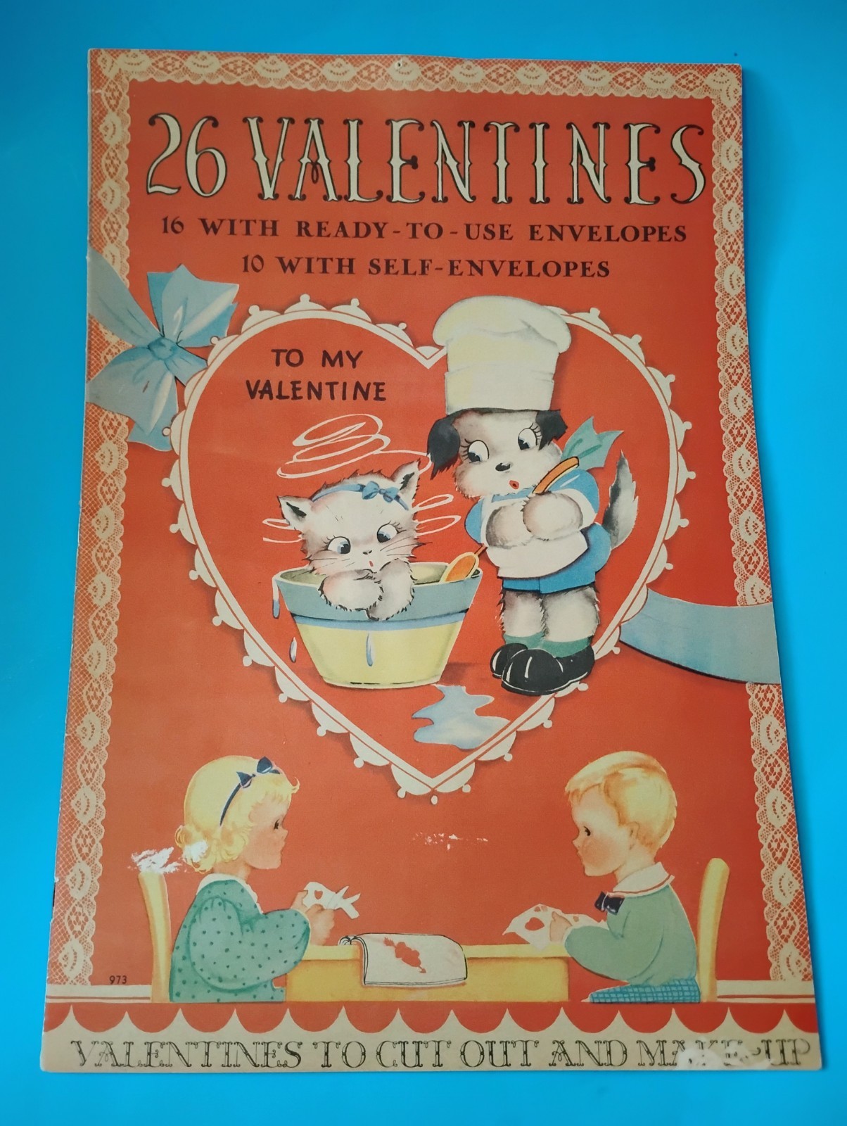 Vintage Unused Whitman Valentine Book To Cut Out & Make Up 1940 Anthropomorphic