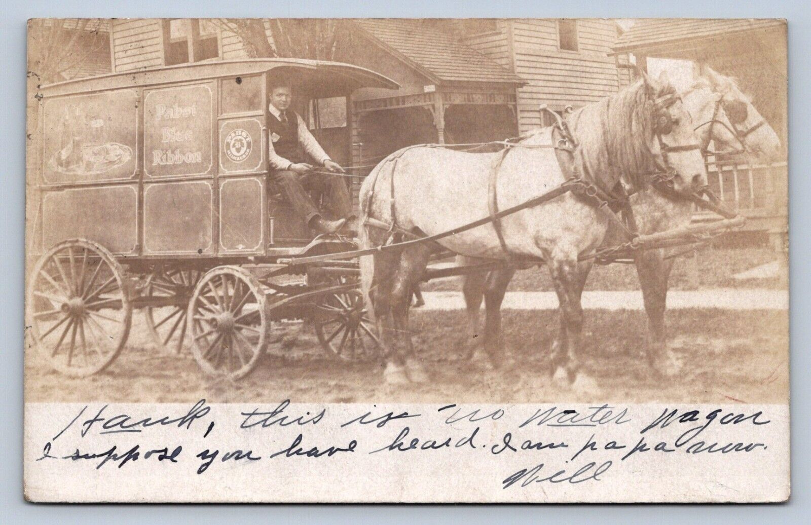 PC1/ Cleveland Ohio RPPC Postcard c1910 Pabst Beer Delivery Wagon Brewery 629