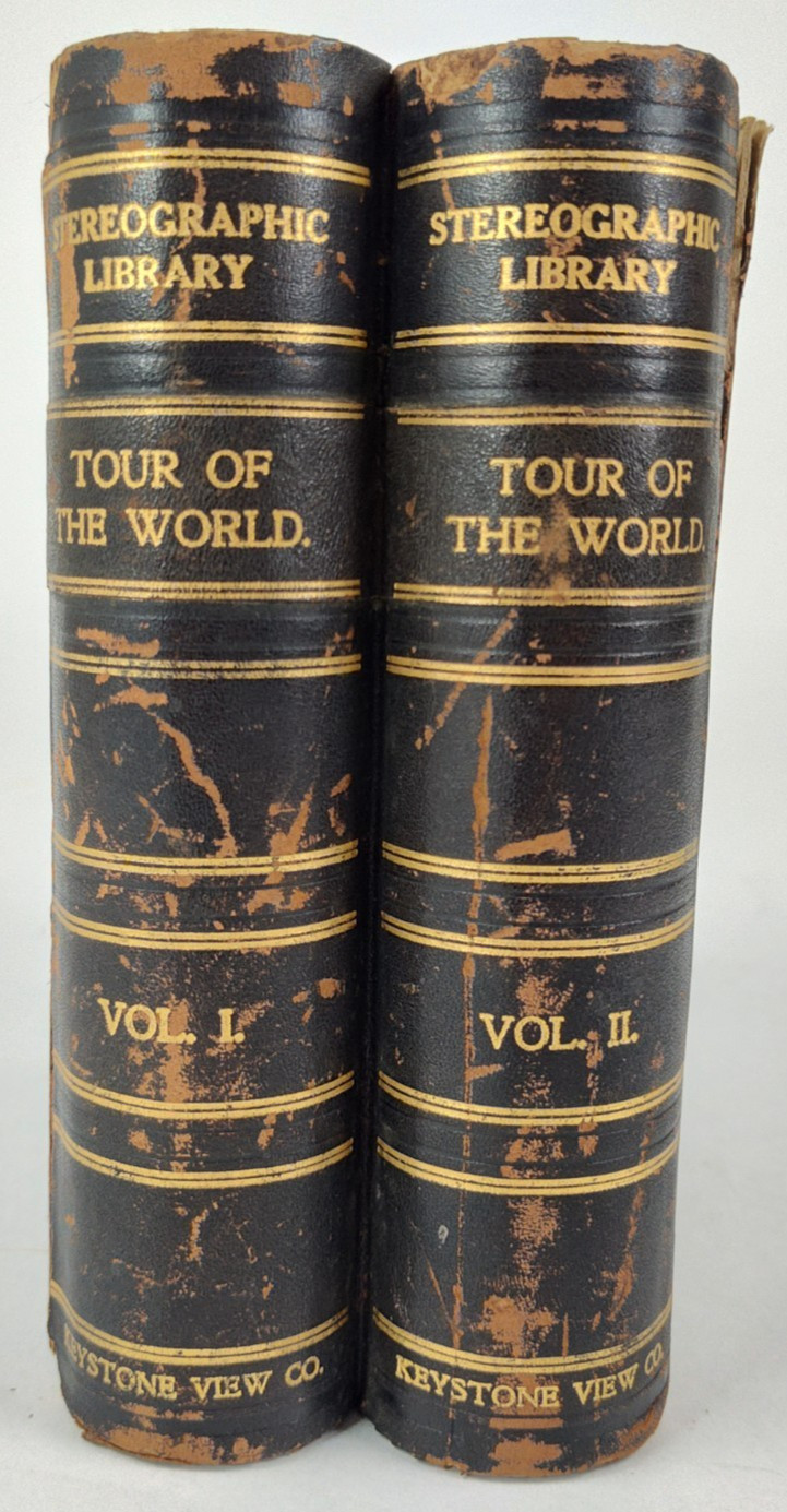 Keystone View CO Stereographic Library Tour Of The World Vol.1&2 Vintage Picture