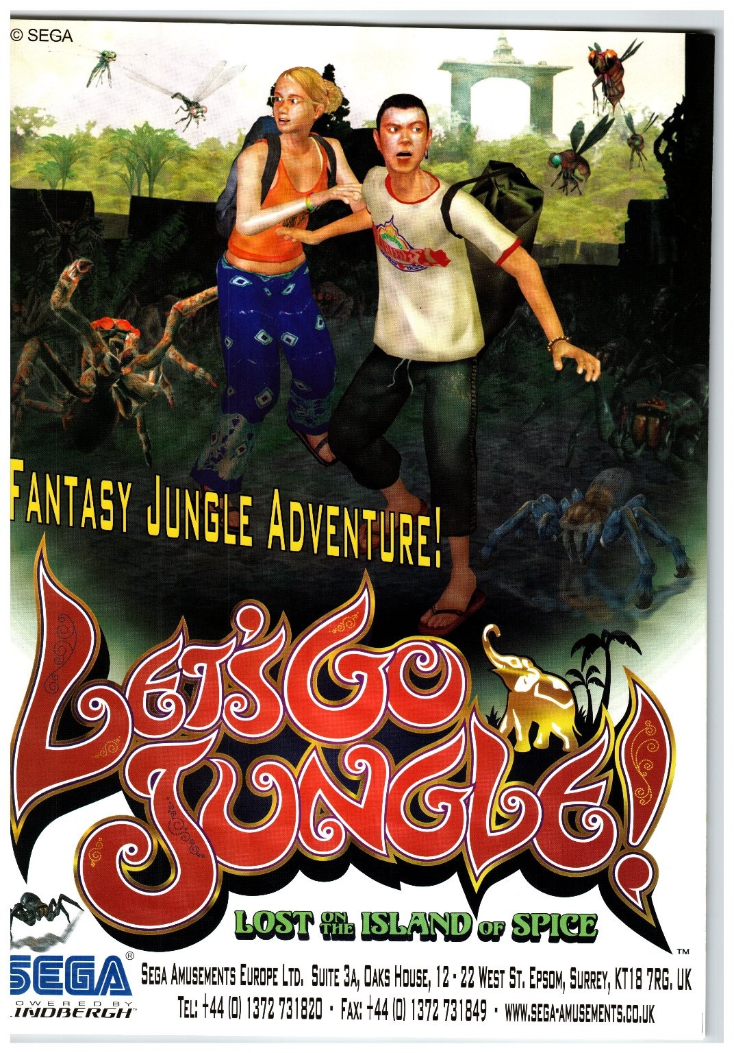SEGA Let\'s Go Jungle Arcade Game Promo Flyer 2006 UK Amusement Ephemera