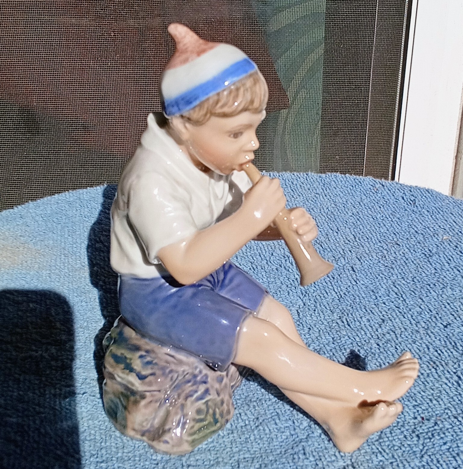 Rare Porcelain Figurine Dahl Jensen #1218 Boy Playing Trumpet Rare Porcelain Figurine Dahl Jensen #1218 Boy Playing Trumpet