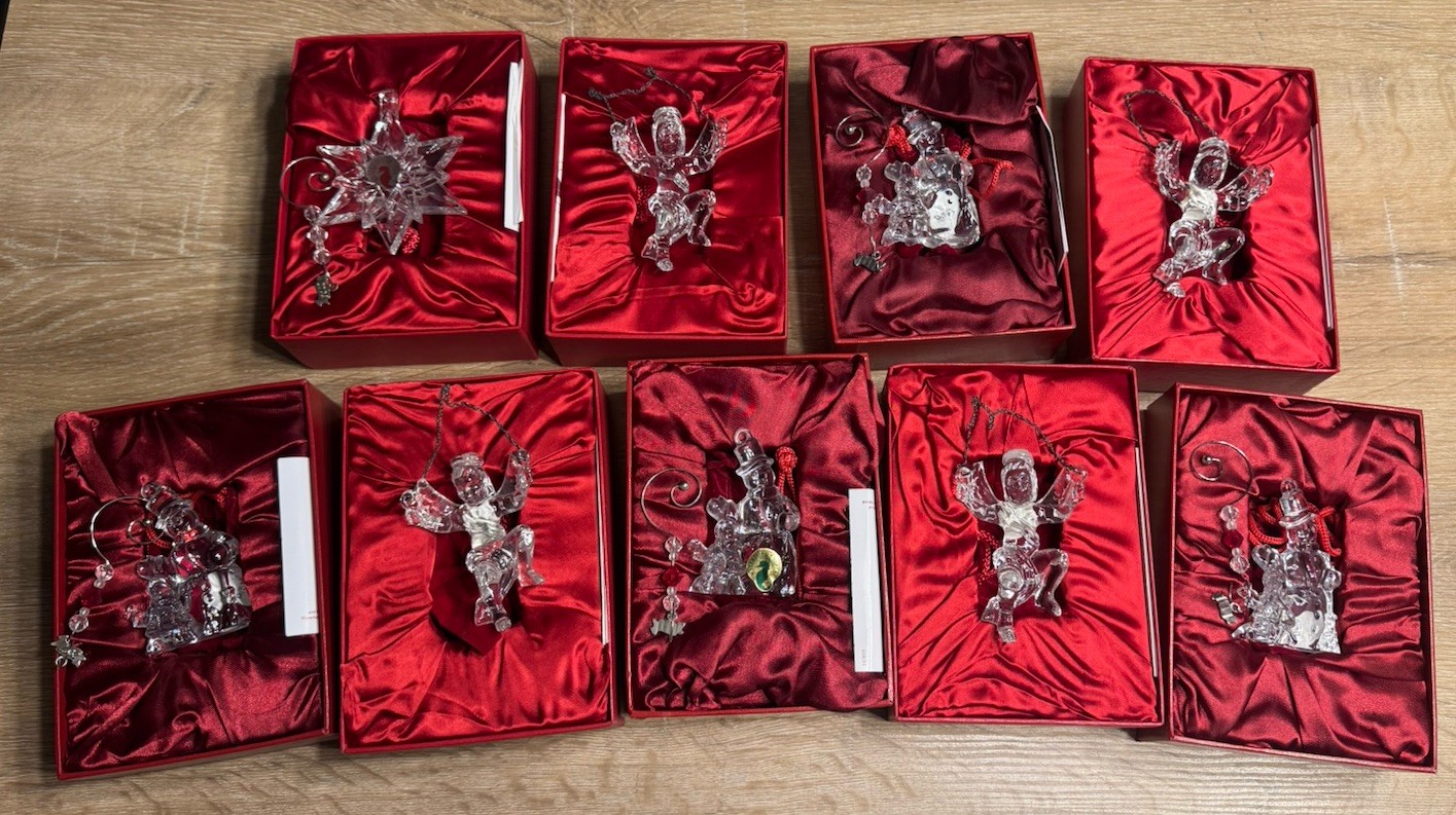 WATERFORD CRYSTAL LIMITED EDITION Christmas Ornament Collection Lot