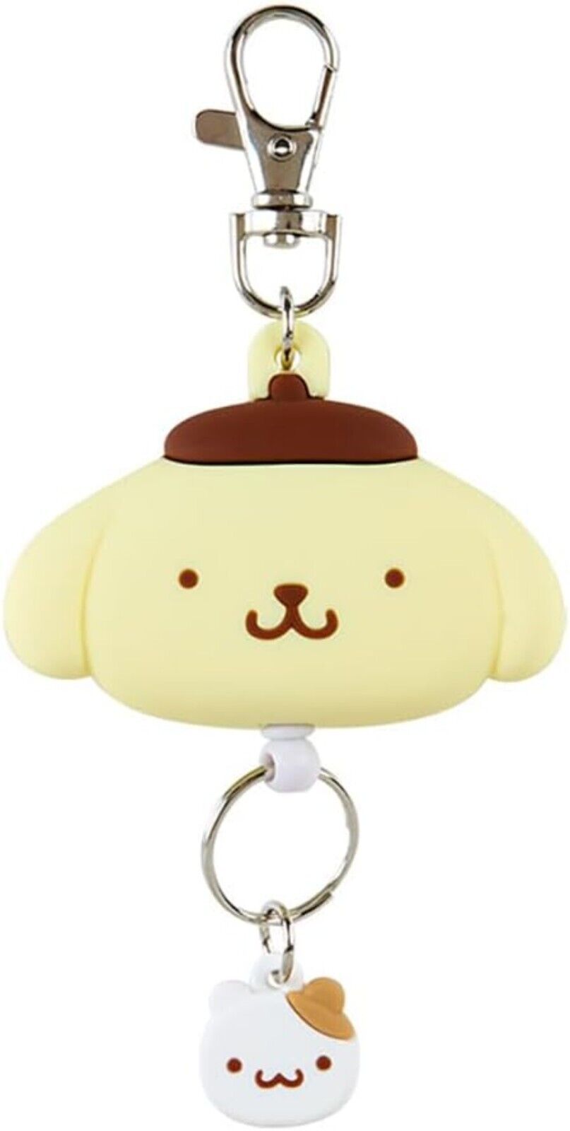 Sanrio Character Pompompurin Face Type Reel Keychain Mascot Bag Charm New Japan