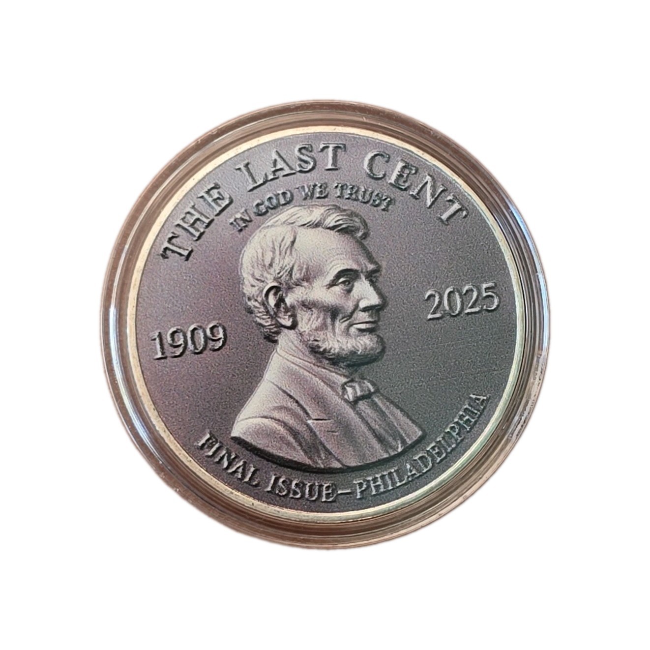 FINAL ISSUE THE LAST CENT TRIBUTE 2D COMMEMORATIVE CHALLENGE COIN NEW