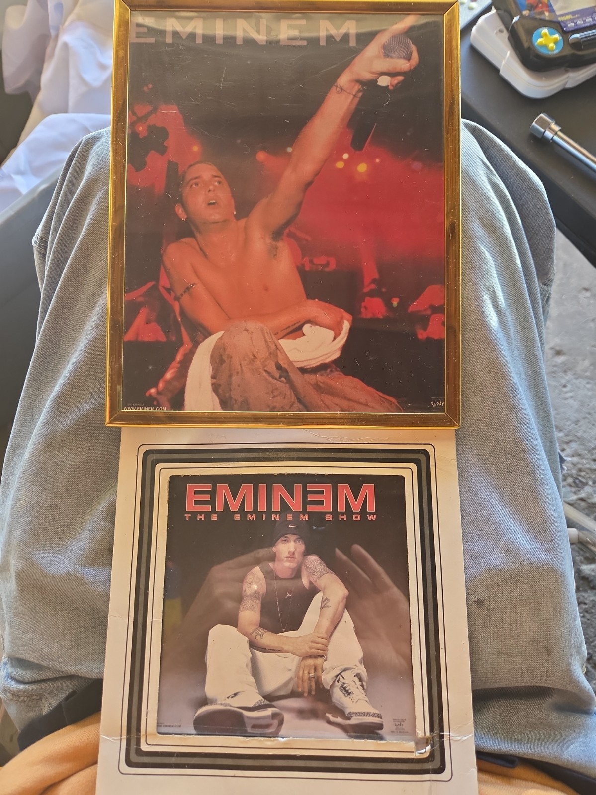 Two Vintage Eminem Carnival Glass Mirrors