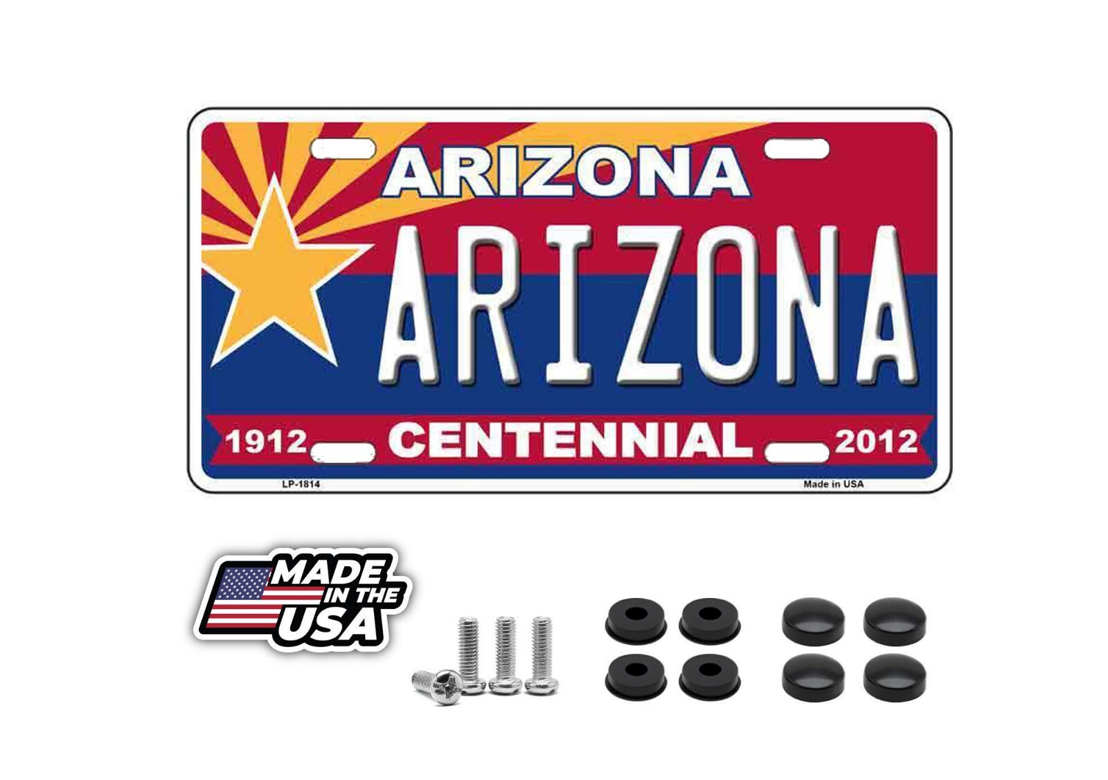 Arizona Centennial Arizona Metal Novelty License Plate Tag LP-1814