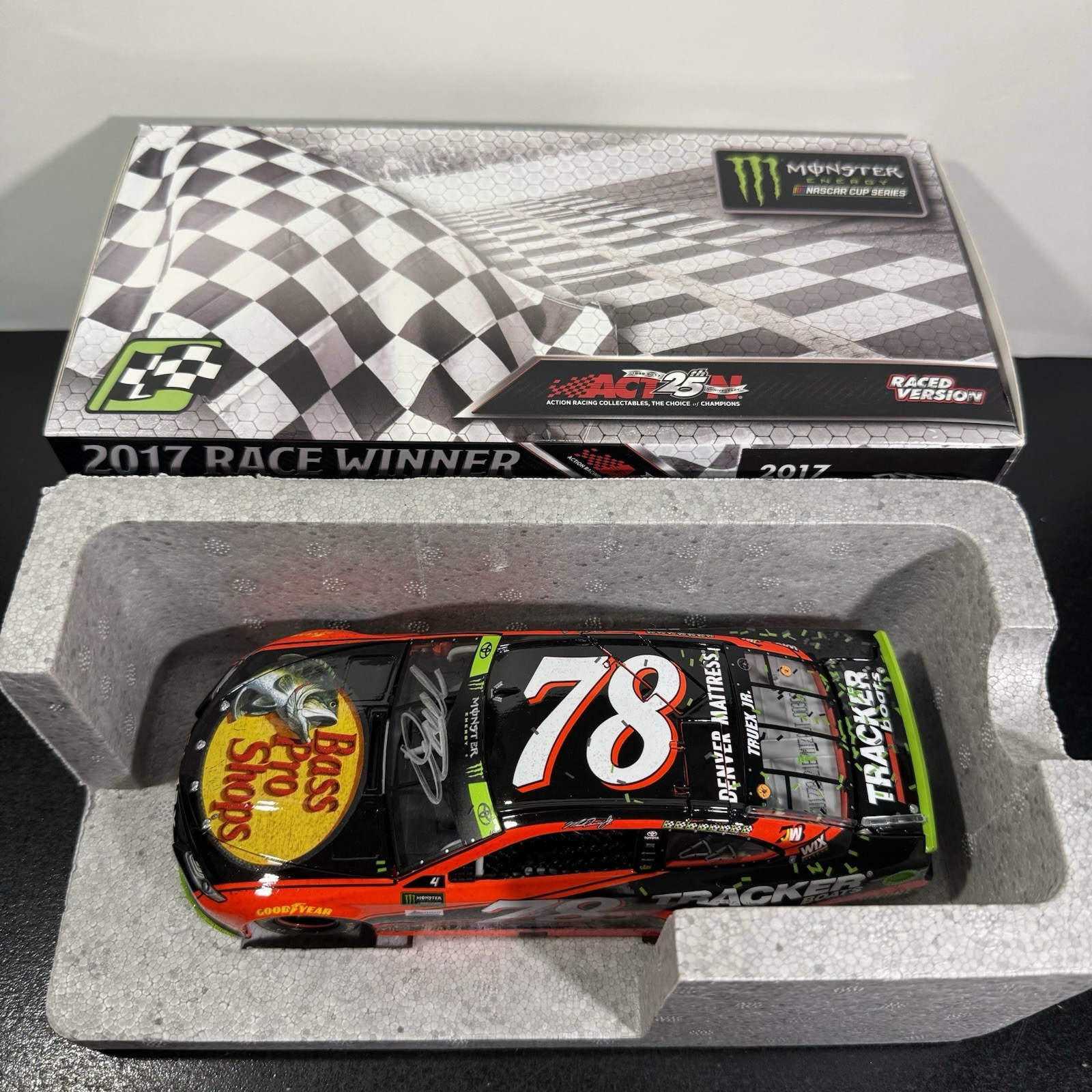 2017 Martin Truex Jr Signed Autographed #78 Bass Pro Shops Homestead Win 1:24