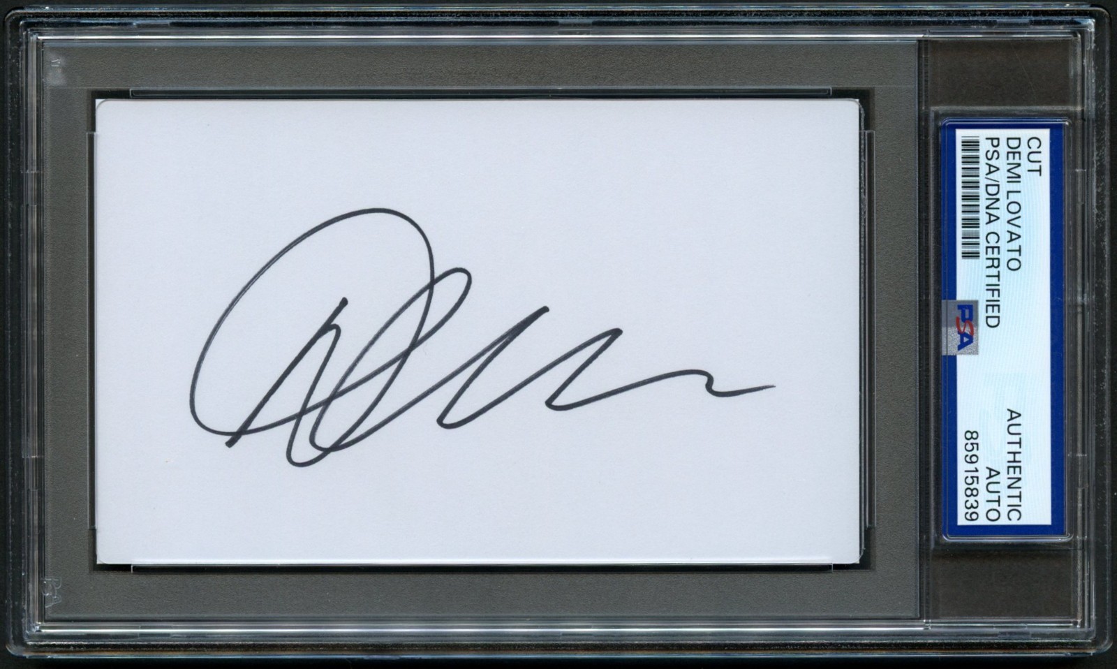 Demi Lovato signed autograph 3x5 Singer Songwriter Cut PSA Slabbed