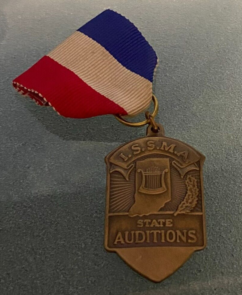 Vintage Indiana State School Music Association ISSMA State Audition Ribbon Medal