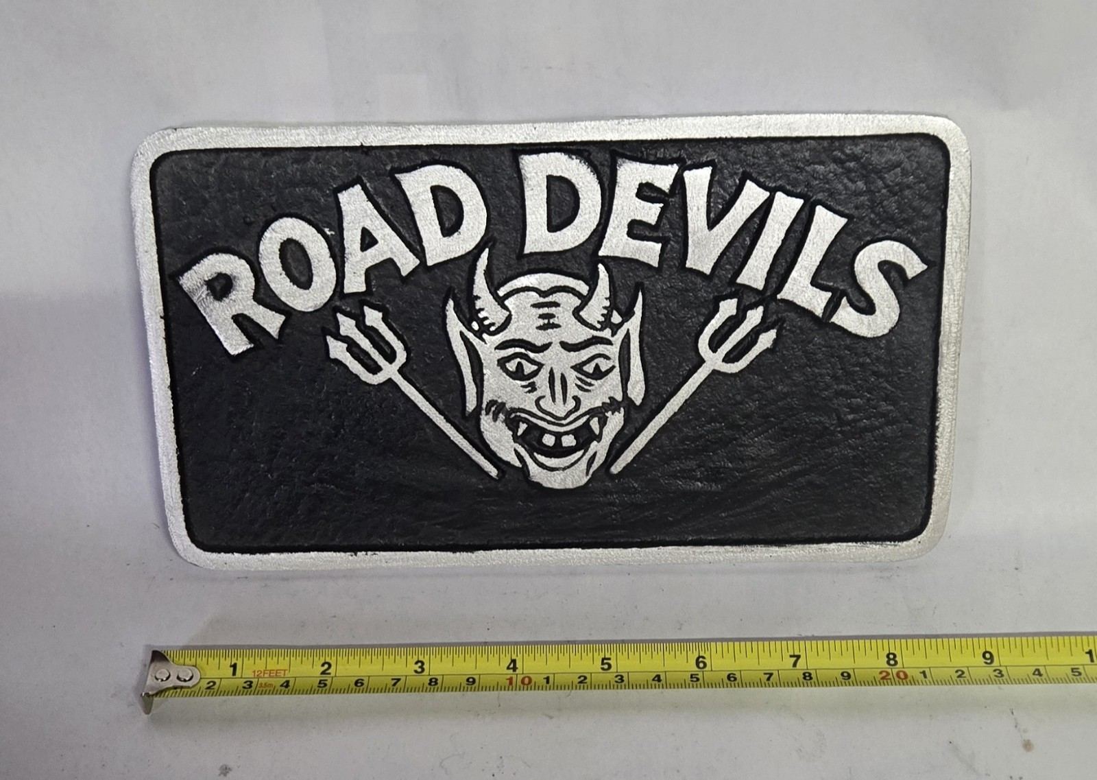Vintage Cast Aluminum Road Devels Car Club Plaque Collectable Vintage Cast Aluminum Road Devels Car Club Plaque Collectable