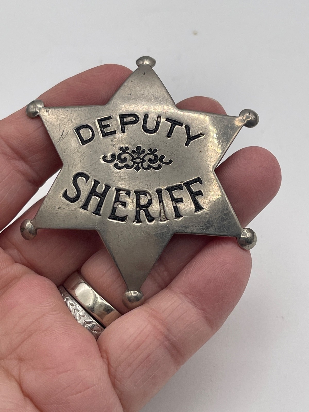 Antique Six Pointed Star Deputy Sheriff Badge Old West