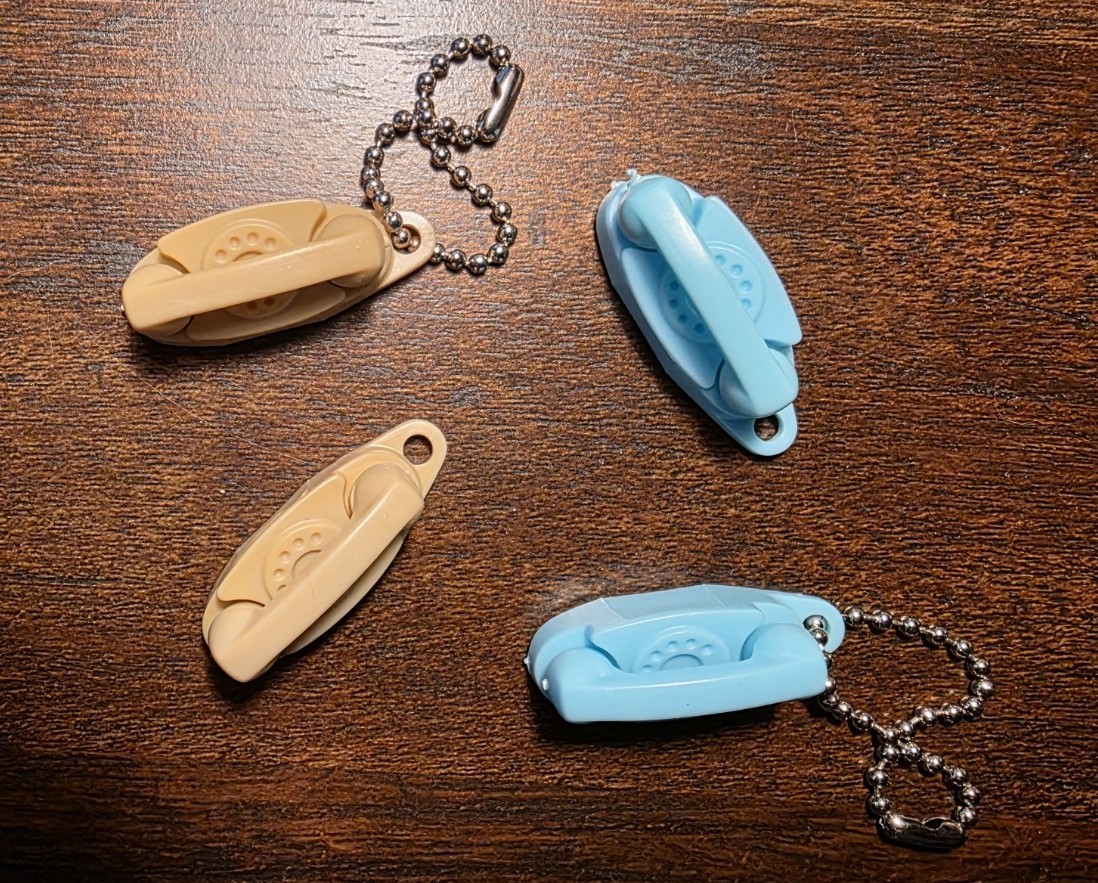 Vintage Mini Princess Phone Keychains - Rotary Dial -2 Different Colors
