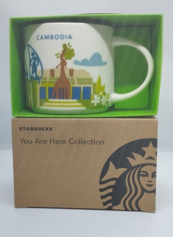 Starbucks Mug 14 FL OZ / 414 ml Cambodia Coffee Cup YOU ARE HERE New 2018