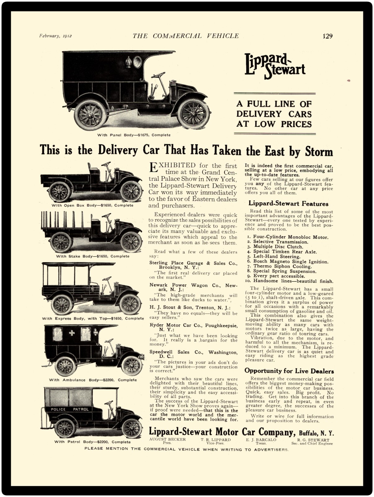 Lippard Stewart Trucks, Buffalo NEW Metal Sign 24\