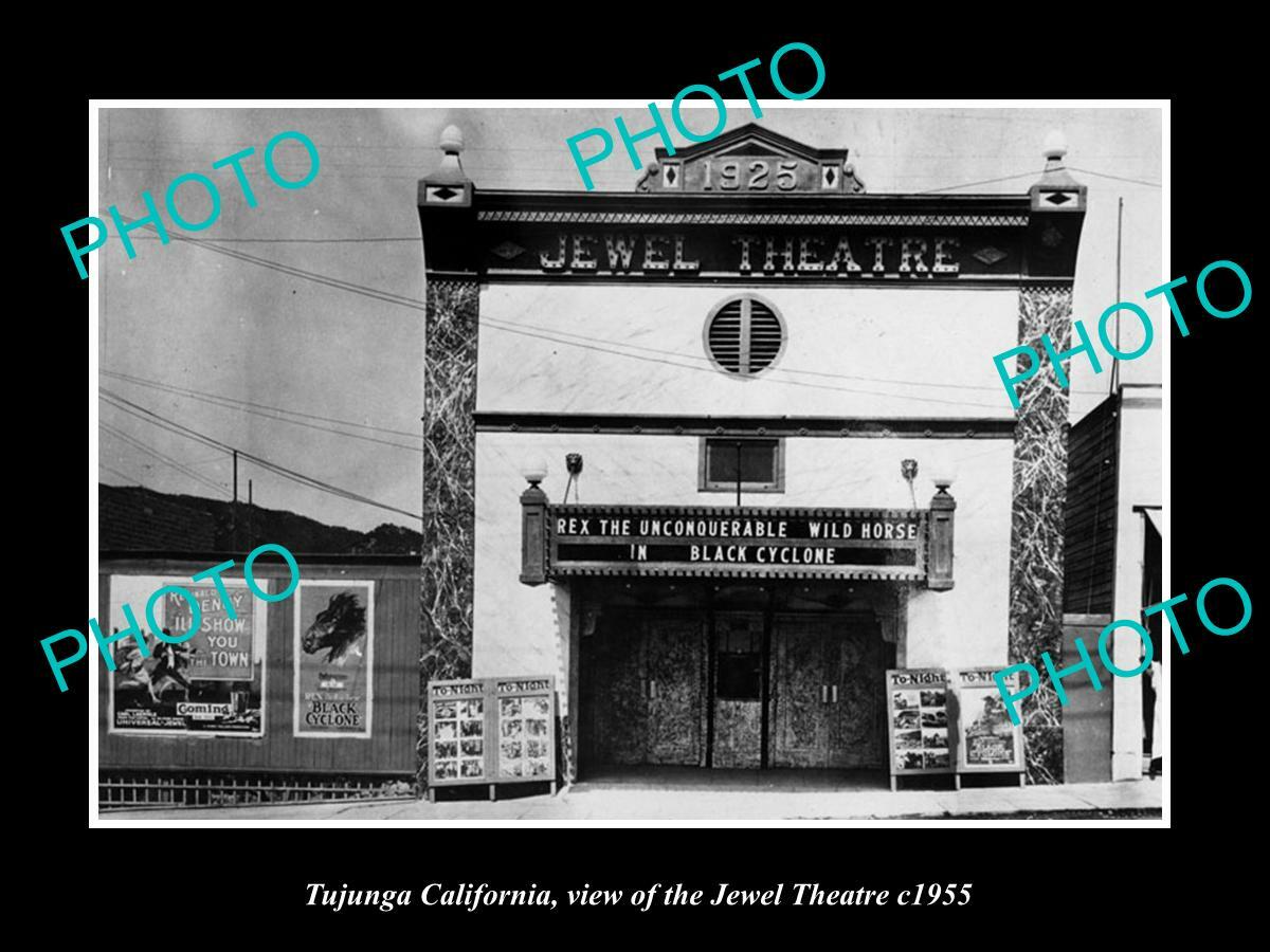 OLD 8x6 HISTORIC PHOTO OF TUJUNGA CALIFORNIA THE JEWEL THEATRE c1955