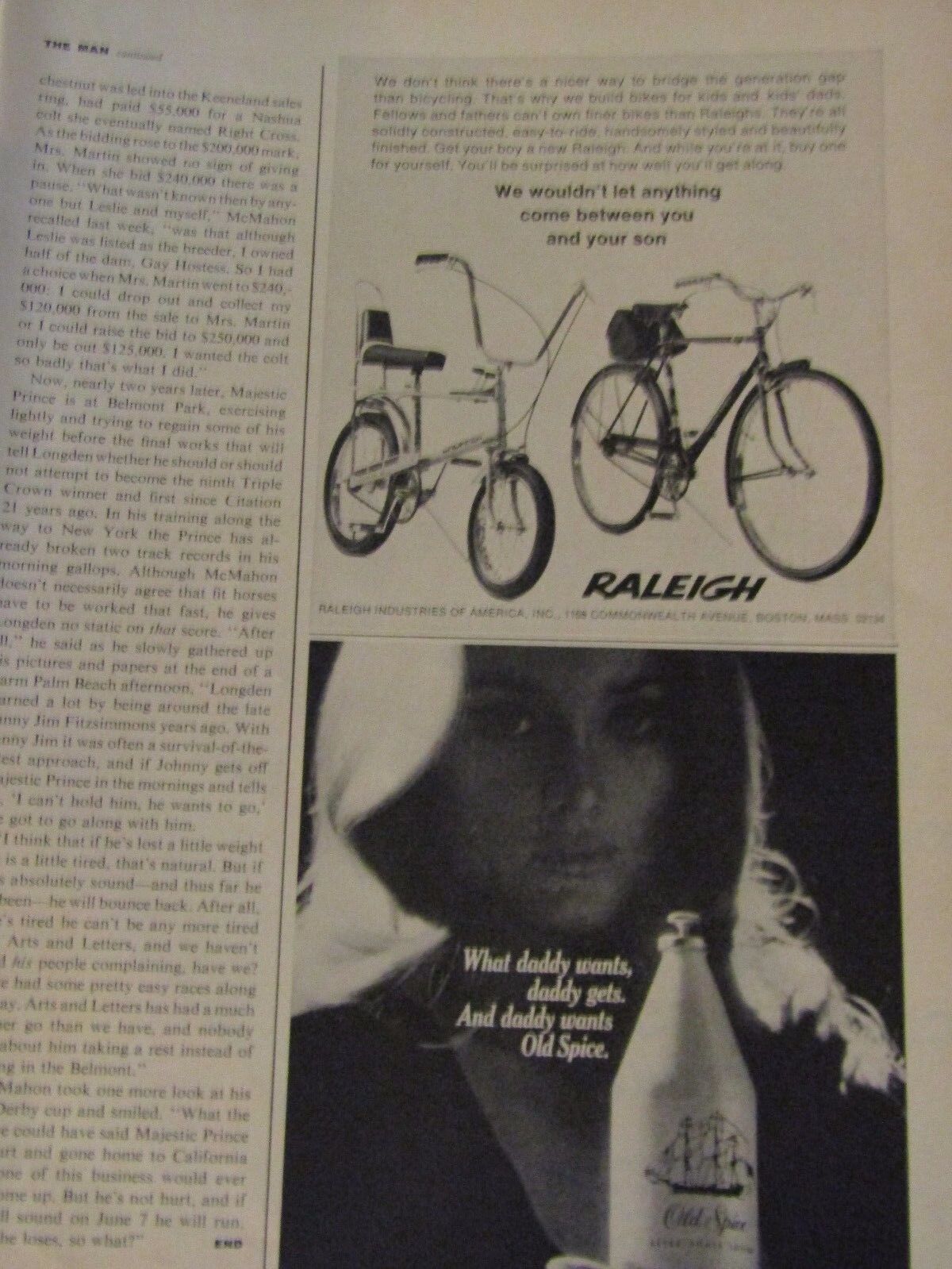 1969 Raleigh Original Print Ad Chopper-8.5 x 10.5 \'\' - 1/3 page Ad