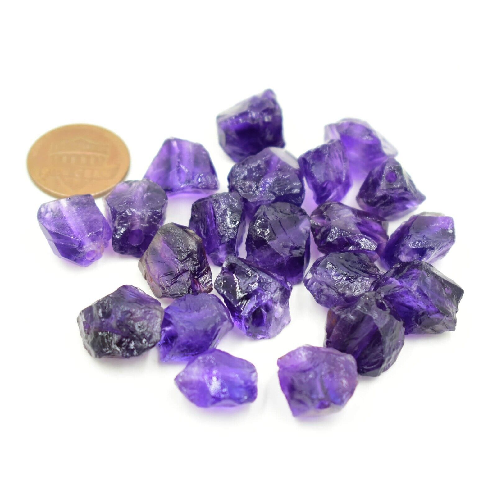 Natural African Amethyst Rough Loose Stone Raw Stone 10 to 15mm Wholesale Lots
