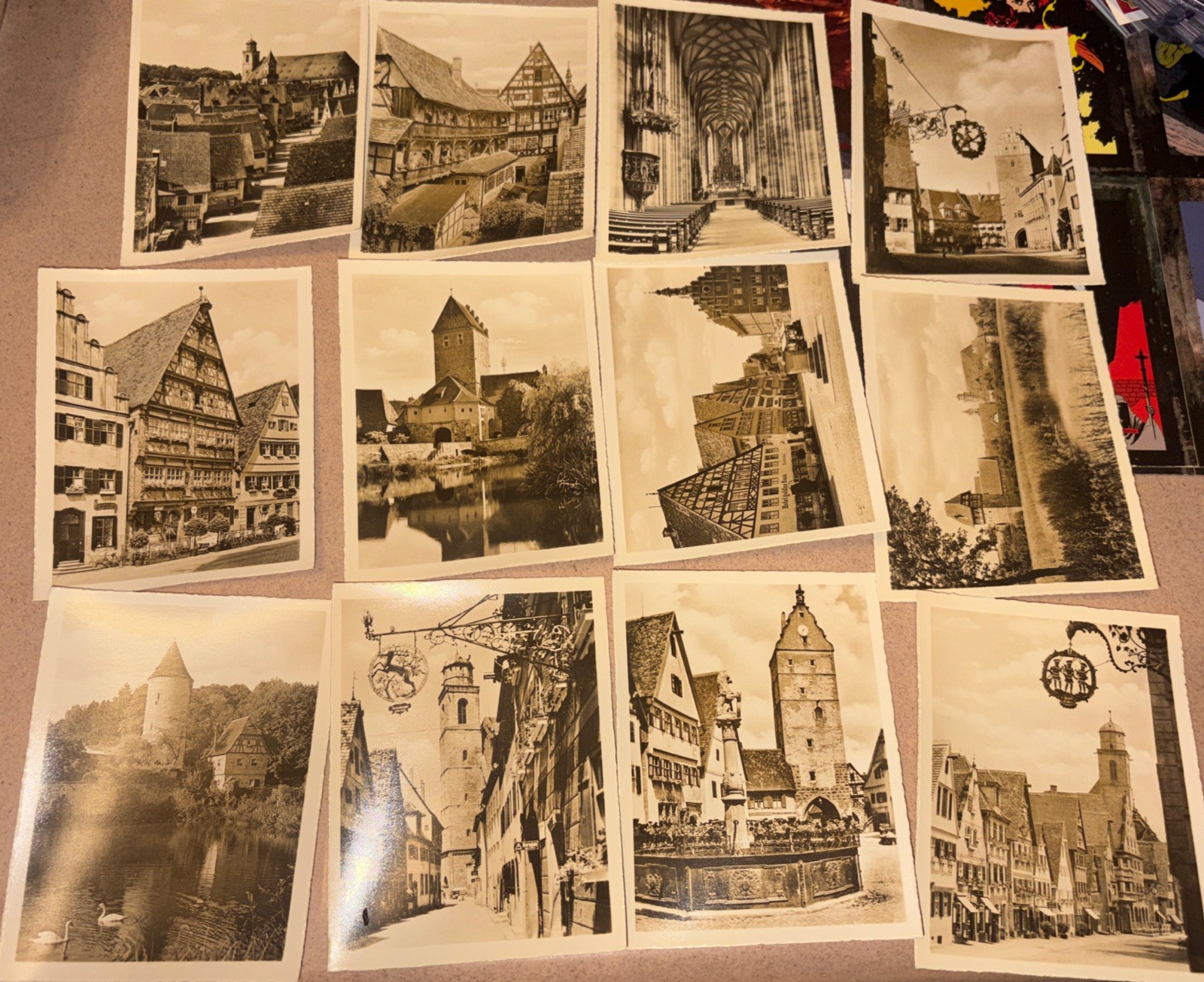 12 Vintage Postcards Dinkelsbuhl Germany - Historic Architecture Mini Photos
