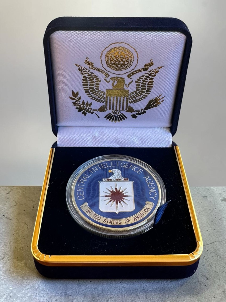 Central Intelligence Agency (CIA) Special Agent Challenge Coin in Velvet Case