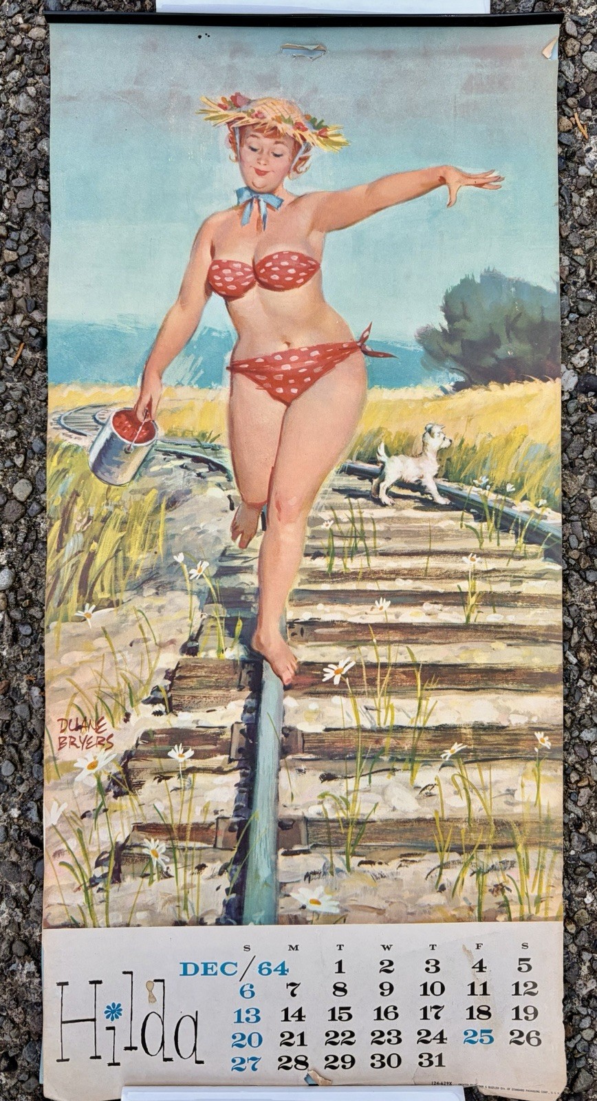 Vintage 1964 1965 Hilda Pin Up Calendar Duane Bryers Arts Glass Tacoma WA