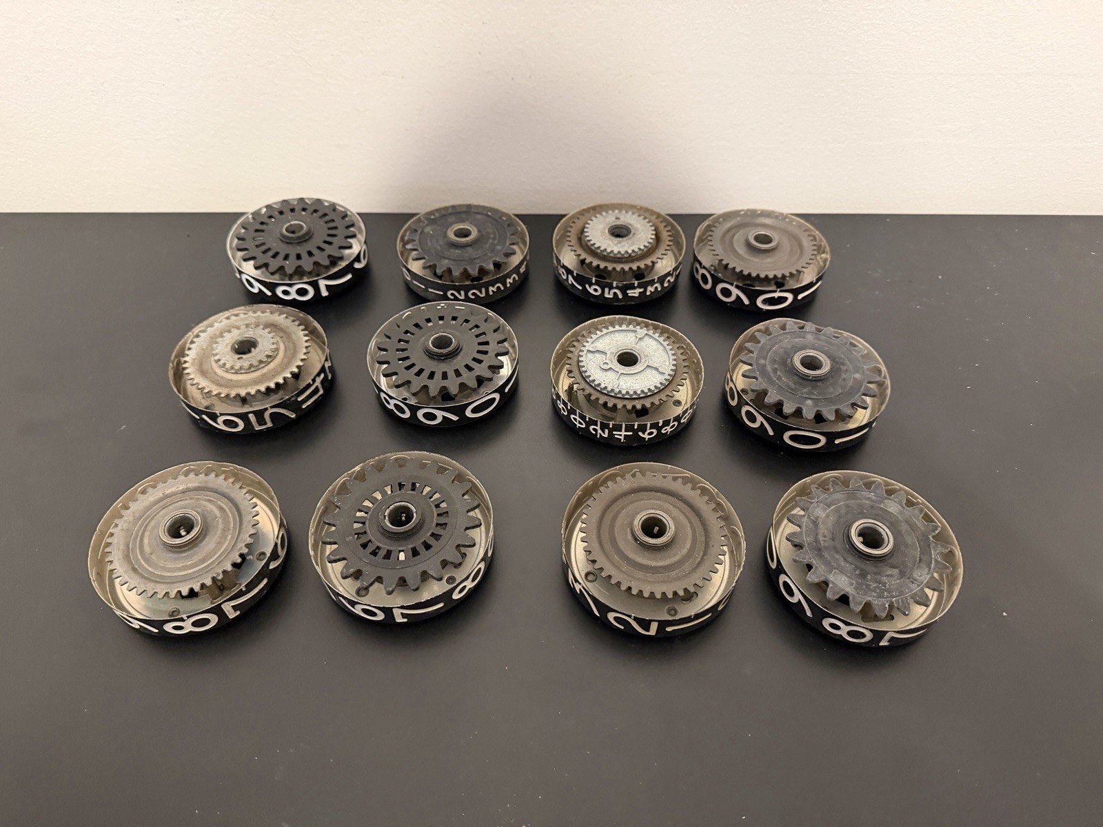 12pc Antique Veeder Root Gas Pump Meter Wheels Numbers Lot