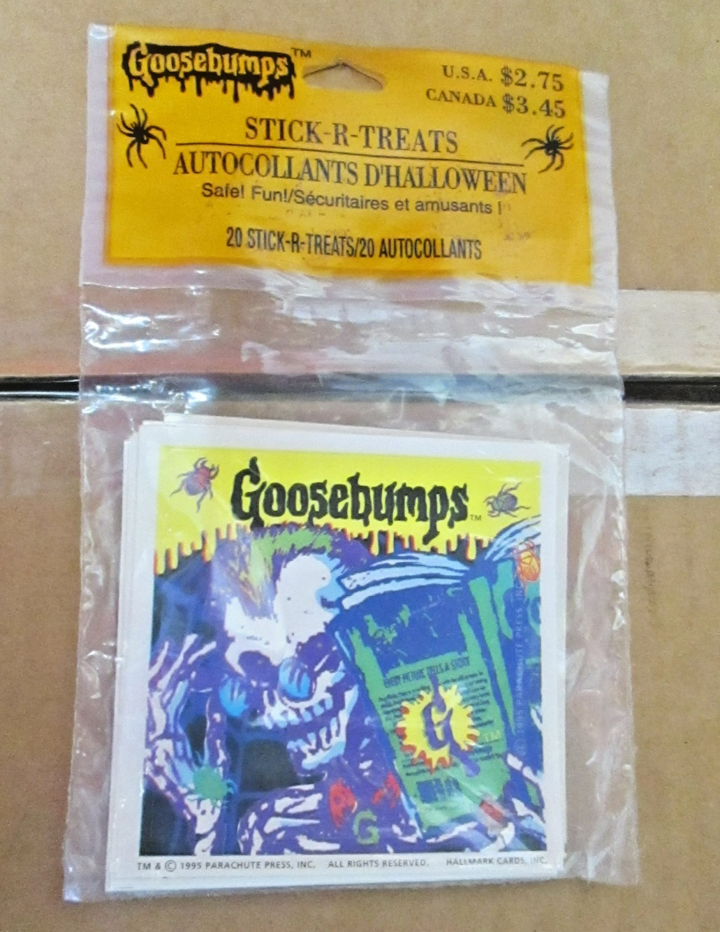 Vtg Goosebumps Curly Halloween Stickers 20 pack R L Stine 1995 NOS Sealed HTF