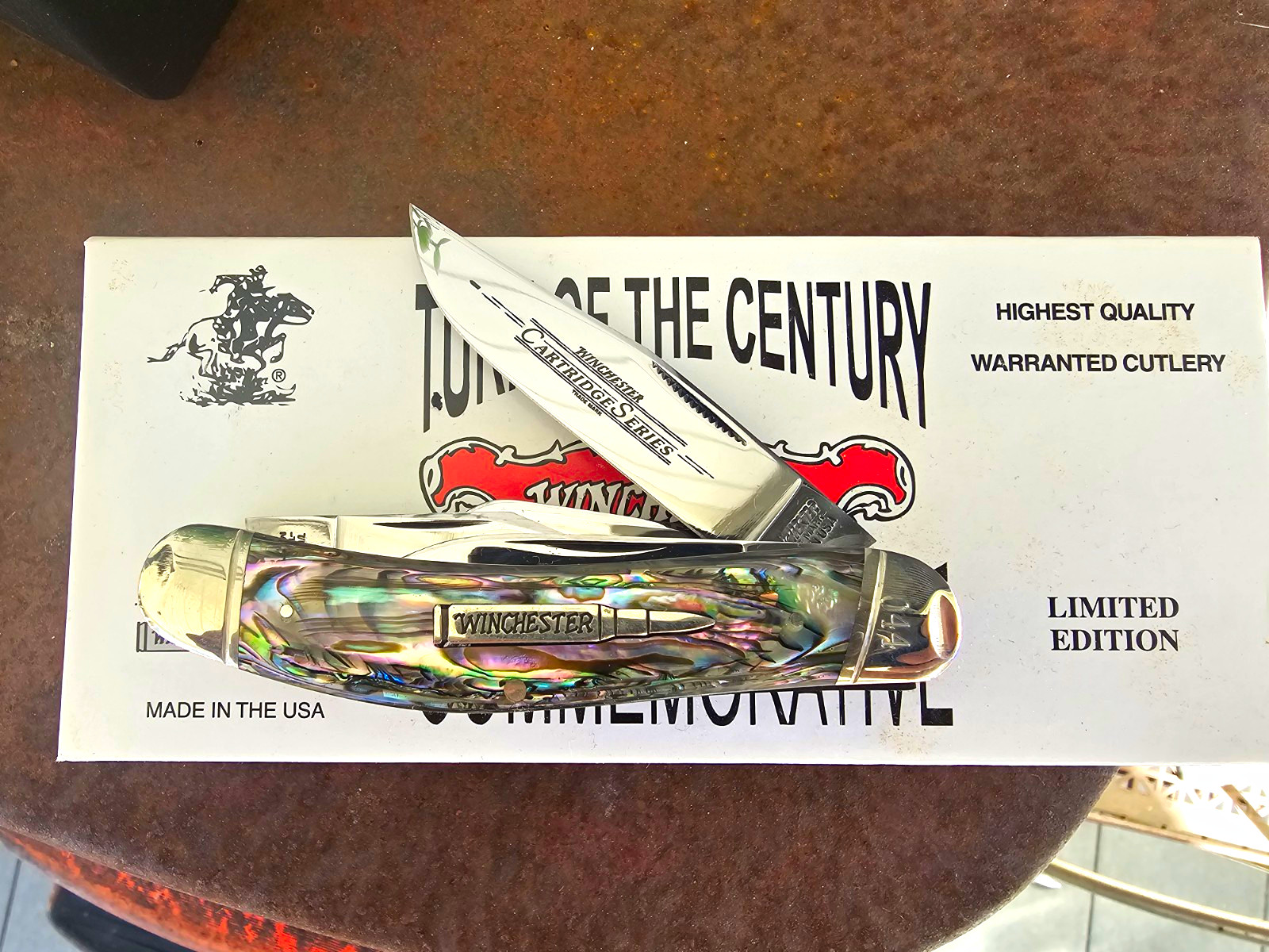 Winchester Turn of the Century .270 Cartridge 5-Blade Abalone Pocketknife 1999